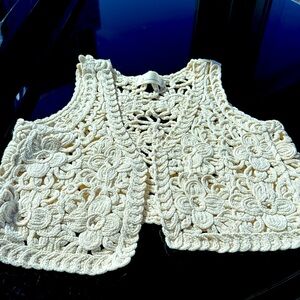 Crocheted cropped vest